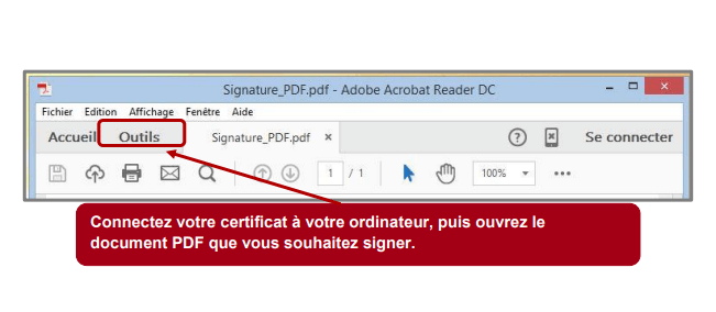 bouton outils adobe pdf