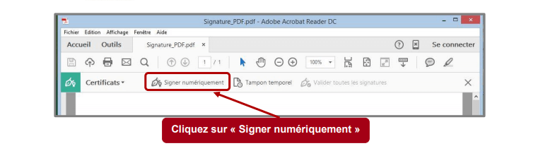 bouton signer numériquement