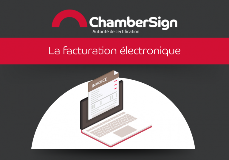 Illustration de la facturation électronique avec une facture sur un ordinateur