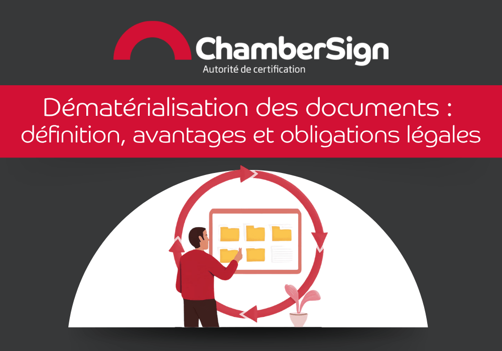 Image illustrant la dématérialisation des documents qui consiste à gérer des documents sous forme numérique tout au long de leur cycle de vie.